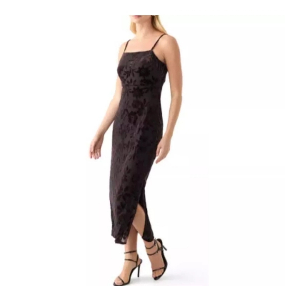 Taylor Purple Sheath Midi Dress with Slit